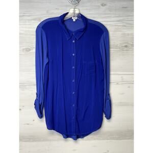 Splendid Shirt Womens Medium Button Up Long Sleeve Modal Rayon Pocket Blouse